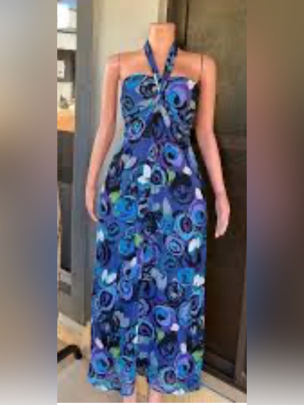 Xhilaration Purple and Blue Printed Maxi Skirt